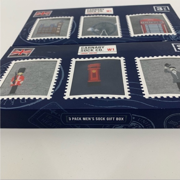 Carnaby Sock Co. London Theme Set Of 3 Boxed Two Pack New Nwt Nib Men Size 8-12 - Picture 4 of 10